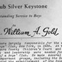 Judge Gold received the prestigious Boy's Club Silver Keystone Award because he was largely responsible for establishing the Boys' Club of Niagara Falls and the Boys' Club of the Tonawandas